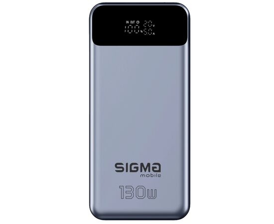 Батарея универсальная Sigma X-power SI30A7QLX 30000mAh, PD/130W, LED, cable 100w, silver (4827798479117)
