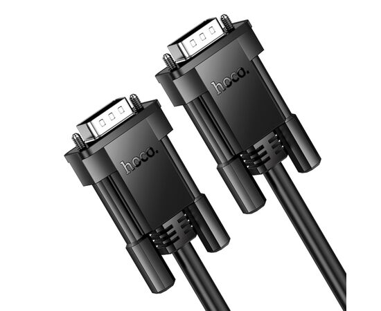 Кабель мультимедийный VGA M to VGA M 1.0m black HOCO (6942007628204), изображение 2 Кабель мультимедийный VGA M to VGA M 1.0m black HOCO (6942007628204), изображение 2