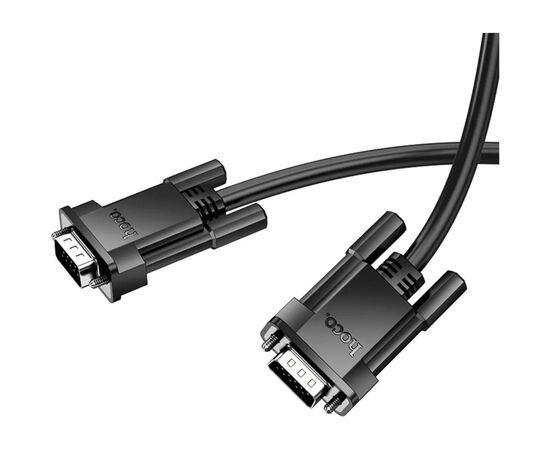 Кабель мультимедийный VGA M to VGA M 1.0m black HOCO (6942007628204), изображение 3 Кабель мультимедийный VGA M to VGA M 1.0m black HOCO (6942007628204), изображение 3