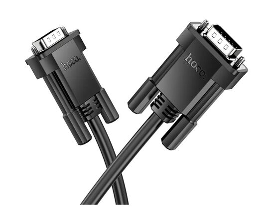 Кабель мультимедийный VGA M to VGA M 1.0m black HOCO (6942007628204), изображение 4 Кабель мультимедийный VGA M to VGA M 1.0m black HOCO (6942007628204), изображение 4