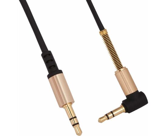 Кабель мультимедийный 3.5mm M to 3.5mm M 1.0m 90° corner Black HOCO (6957531025665), изображение 3 Кабель мультимедийный 3.5mm M to 3.5mm M 1.0m 90° corner Black HOCO (6957531025665), изображение 3