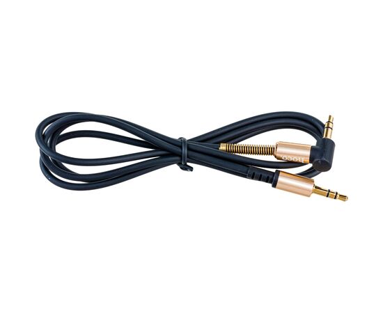 Кабель мультимедийный 3.5mm M to 3.5mm M 1.0m 90° corner Black HOCO (6957531025665), изображение 4 Кабель мультимедийный 3.5mm M to 3.5mm M 1.0m 90° corner Black HOCO (6957531025665), изображение 4