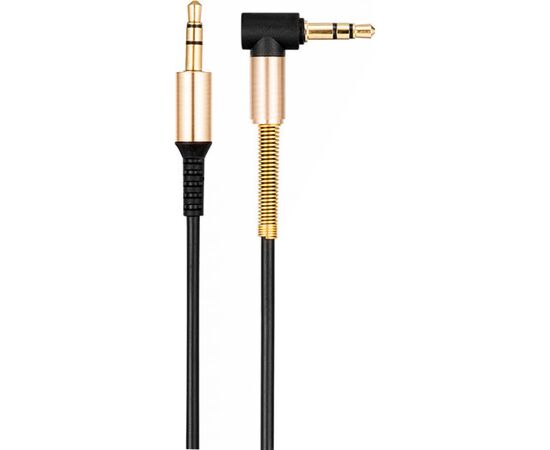 Кабель мультимедійний 3.5mm M to 3.5mm M 1.0m 90° corner Black HOCO (6957531025665)