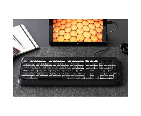 Клавиатура 2E 2E KS120 USB-A Black (2E-KS120UB_UA), изображение 2 Клавиатура 2E 2E KS120 USB-A Black (2E-KS120UB_UA), изображение 2