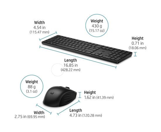 Комплект HP 650 Wireless UA Black (4R013AA), изображение 2 Комплект HP 650 Wireless UA Black (4R013AA), изображение 2