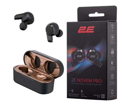 Наушники 2E Novem Pro True Wireless Waterproof Mic Black (2E-EBTWNPBK), изображение 11 Наушники 2E Novem Pro True Wireless Waterproof Mic Black (2E-EBTWNPBK), изображение 11