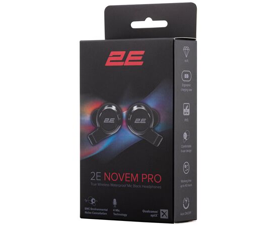 Наушники 2E Novem Pro True Wireless Waterproof Mic Black (2E-EBTWNPBK), изображение 12 Наушники 2E Novem Pro True Wireless Waterproof Mic Black (2E-EBTWNPBK), изображение 12