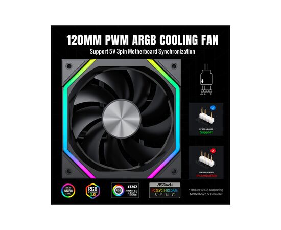 Кулер для корпуса Gamemax FN12A-N2-R, изображение 8 Кулер для корпуса Gamemax FN12A-N2-R, изображение 8