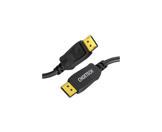 Кабель мультимедийный DisplayPort M to DisplayPort M 2.0m V1.4 8K60Hz Choetech (XDD01-V1-BK), изображение 2 Кабель мультимедийный DisplayPort M to DisplayPort M 2.0m V1.4 8K60Hz Choetech (XDD01-V1-BK), изображение 2