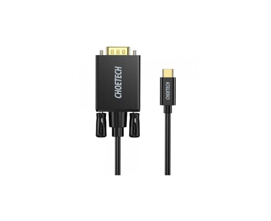 Кабель мультимедійний USB-C to VGA 1.8m FHD60Hz black Choetech (XCV-1801-BK)