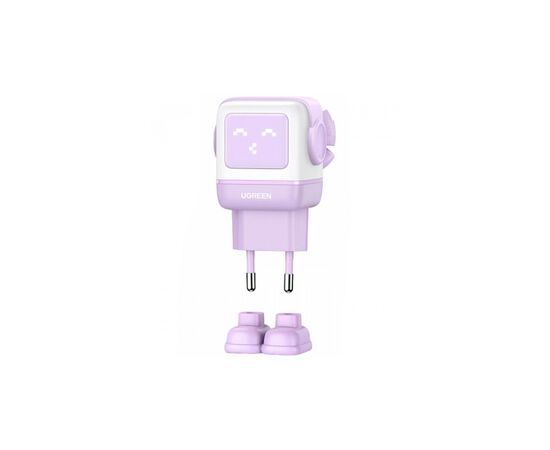Зарядний пристрій Ugreen CD361 Robot tech Fast Charger 3xUSB 2xUSB-C + USB-A PD65W GaN Purple (35291), зображення 2