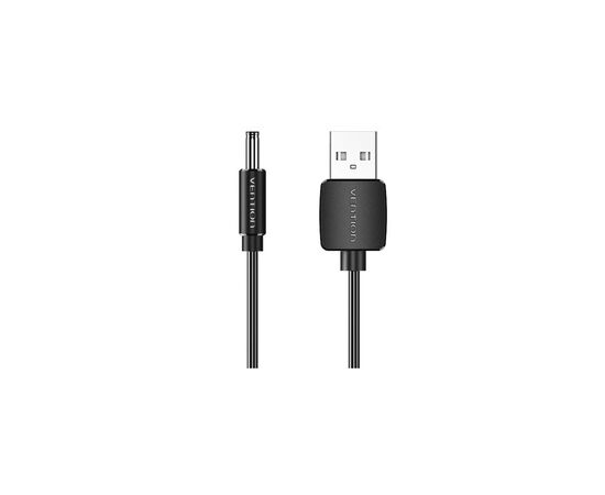 Кабель питания USB to DC 3.5mm 5V 1.0m 2.0A black Vention (CEXBF), изображение 2 Кабель питания USB to DC 3.5mm 5V 1.0m 2.0A black Vention (CEXBF), изображение 2