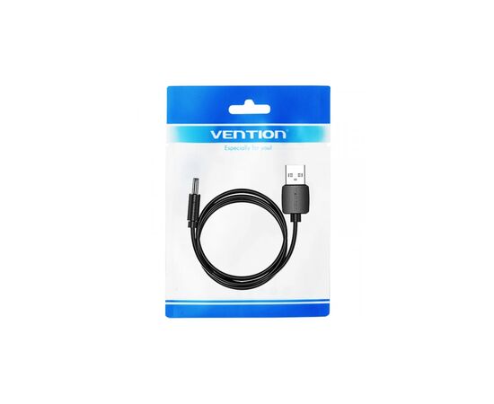Кабель питания USB to DC 3.5mm 5V 1.0m 2.0A black Vention (CEXBF), изображение 3 Кабель питания USB to DC 3.5mm 5V 1.0m 2.0A black Vention (CEXBF), изображение 3