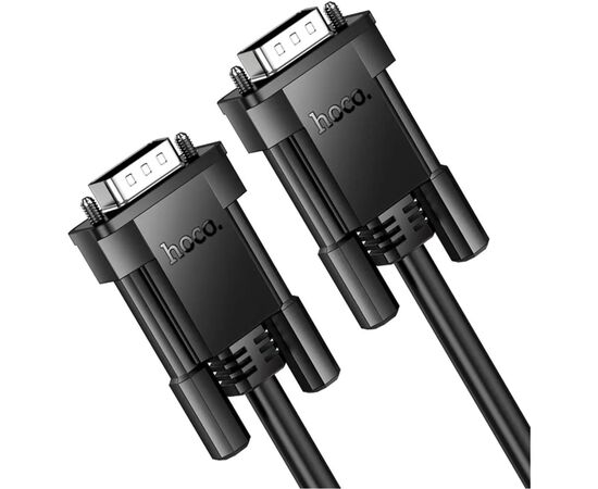 Кабель мультимедийный VGA M to VGA M 2.0m black HOCO (6942007628211), изображение 4 Кабель мультимедийный VGA M to VGA M 2.0m black HOCO (6942007628211), изображение 4