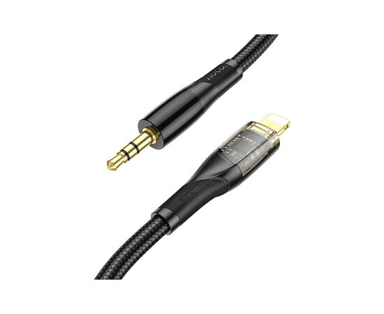 Кабель мультимедийный Lightning to 3.5mm M 1.0m black Black HOCO (6931474791153), изображение 2 Кабель мультимедийный Lightning to 3.5mm M 1.0m black Black HOCO (6931474791153), изображение 2