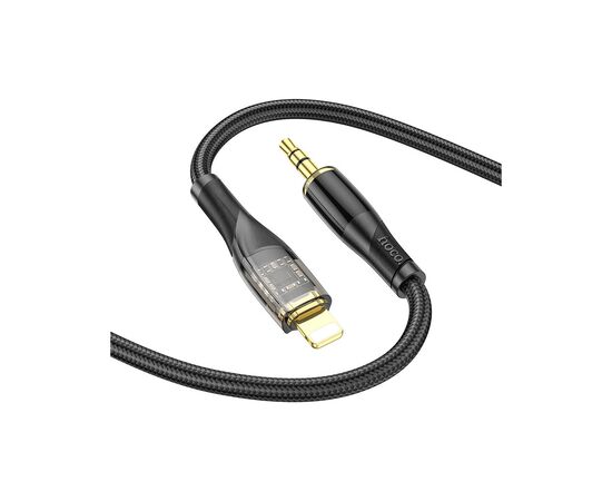 Кабель мультимедийный Lightning to 3.5mm M 1.0m black Black HOCO (6931474791153), изображение 3 Кабель мультимедийный Lightning to 3.5mm M 1.0m black Black HOCO (6931474791153), изображение 3