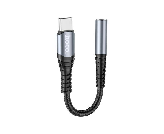 Адаптер USB-C M to 3.5mm F LS33 metal gray HOCO (6931474761163)