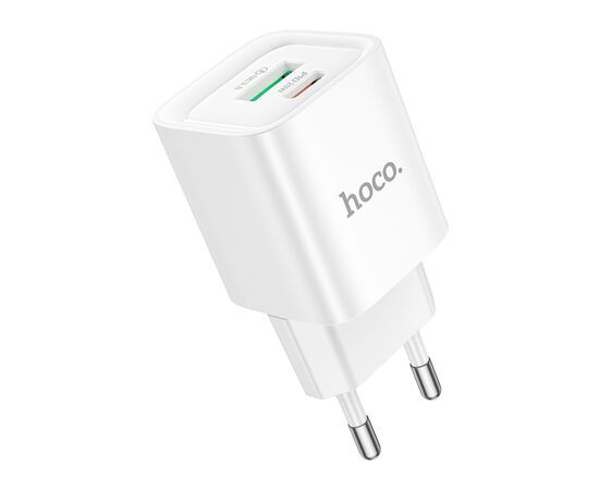Зарядное устройство HOCO C147A Charm 1xUSB-C PD20W + 1xUSB QC3.0 White (6942007630276), изображение 4 Зарядное устройство HOCO C147A Charm 1xUSB-C PD20W + 1xUSB QC3.0 White (6942007630276), изображение 4