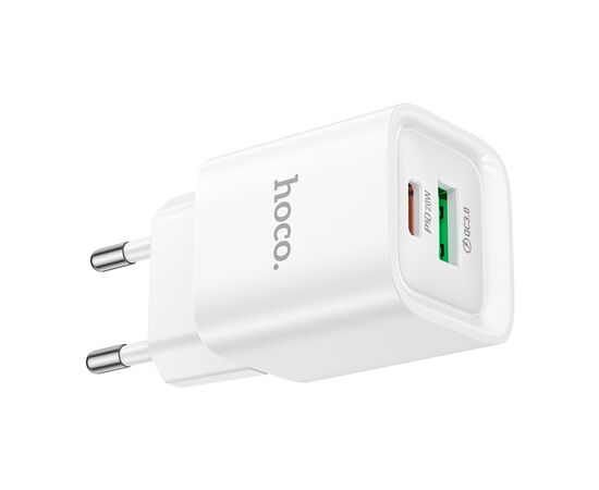 Зарядное устройство HOCO C147A Charm 1xUSB-C PD20W + 1xUSB QC3.0 White (6942007630276), изображение 5 Зарядное устройство HOCO C147A Charm 1xUSB-C PD20W + 1xUSB QC3.0 White (6942007630276), изображение 5