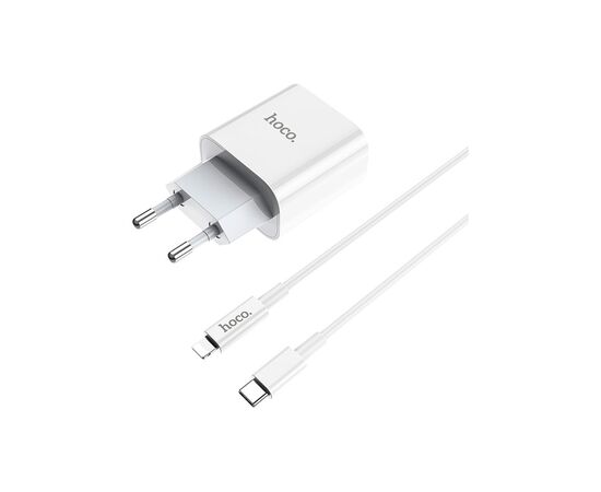 Зарядное устройство HOCO C76A Plus Speed Source USB-C PD20W + cable USB-C to Lightning White (6931474746924), изображение 2