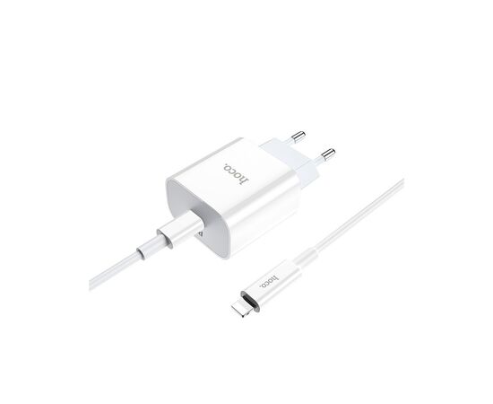 Зарядное устройство HOCO C76A Plus Speed Source USB-C PD20W + cable USB-C to Lightning White (6931474746924), изображение 3