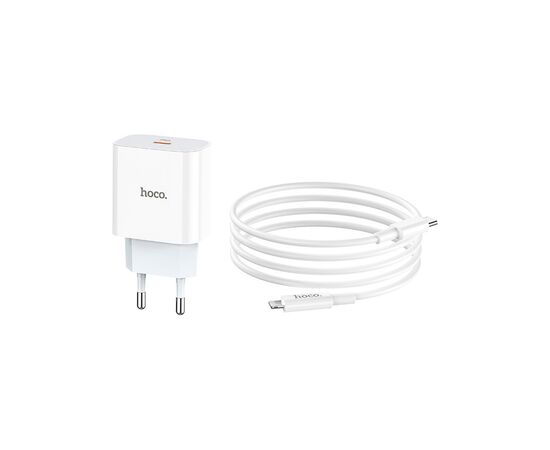 Зарядное устройство HOCO C76A Plus Speed Source USB-C PD20W + cable USB-C to Lightning White (6931474746924), изображение 4