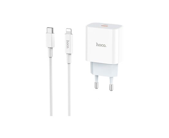 Зарядний пристрій HOCO C76A Plus Speed Source USB-C PD20W + cable USB-C to Lightning White (6931474746924)