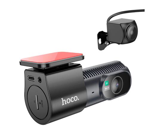Відеореєстратор HOCO DV8 2K display hidden driving recorder with rear camera Black (6942007623384)