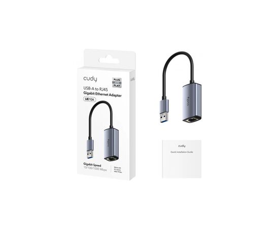 Адаптер USB 3.0 AM to RJ45 Ethernet 1000Mbps Cudy (UE10A), изображение 2 Адаптер USB 3.0 AM to RJ45 Ethernet 1000Mbps Cudy (UE10A), изображение 2