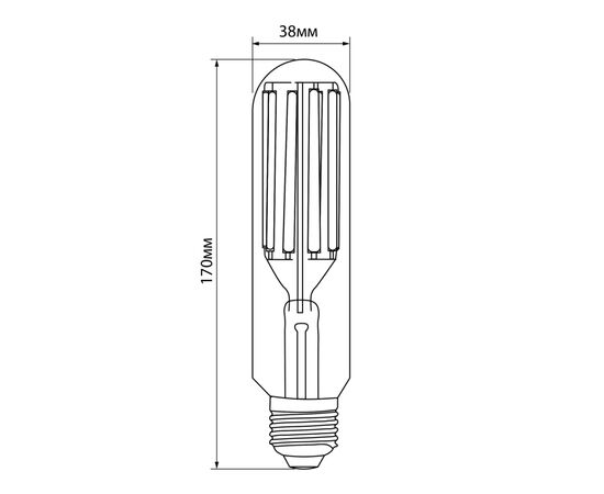 Лампочка Videx LED Filament T38F 24W E27 5000K (VL-T38F-24275), изображение 2 Лампочка Videx LED Filament T38F 24W E27 5000K (VL-T38F-24275), изображение 2
