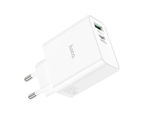 Зарядное устройство HOCO C113A Awesome 1xUSB-C PD65W + 1xUSB QC3.0 White (6931474790910), изображение 3 Зарядное устройство HOCO C113A Awesome 1xUSB-C PD65W + 1xUSB QC3.0 White (6931474790910), изображение 3
