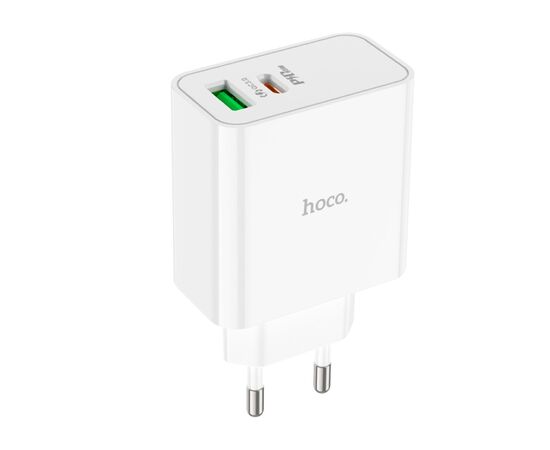 Зарядний пристрій HOCO C113A Awesome 1xUSB-C PD65W + 1xUSB QC3.0 White (6931474790910)