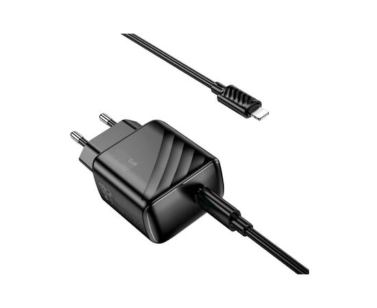 Зарядное устройство HOCO CS24A Puerto USB-C PD25W + cable USB-C to Lightning Black (6942007639767), изображение 4 Зарядное устройство HOCO CS24A Puerto USB-C PD25W + cable USB-C to Lightning Black (6942007639767), изображение 4