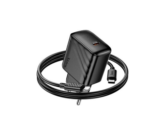 Зарядное устройство HOCO CS24A Puerto USB-C PD25W + cable USB-C to Lightning Black (6942007639767), изображение 5 Зарядное устройство HOCO CS24A Puerto USB-C PD25W + cable USB-C to Lightning Black (6942007639767), изображение 5