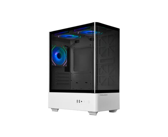 Корпус Prologix Lumi GM-01AW Glass White, изображение 2 Корпус Prologix Lumi GM-01AW Glass White, изображение 2
