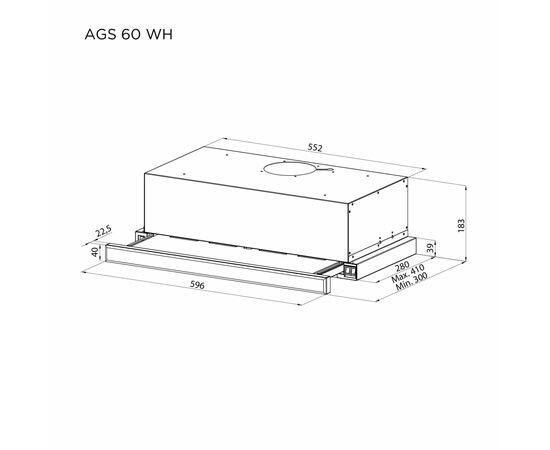 Вытяжка кухонная Pyramida AGS 60 WH, изображение 8 Вытяжка кухонная Pyramida AGS 60 WH, изображение 8