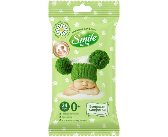 Детские влажные салфетки Smile baby для новорожденных 4 пачки по 24 шт. (42106364)