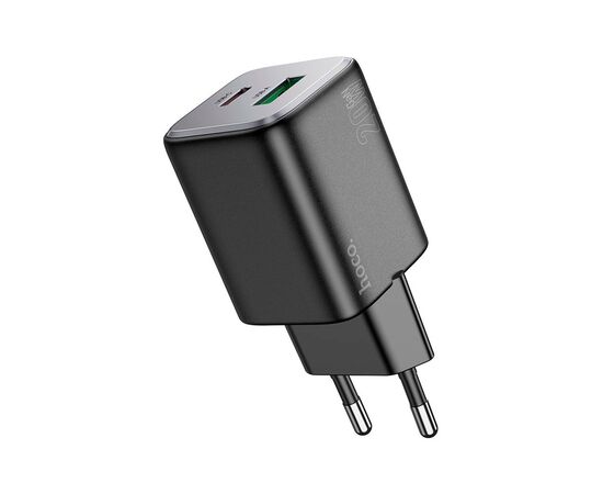 Зарядное устройство HOCO N41 Almighty 1xUSB-C PD20W + 1xUSB QC3.0 Black (6942007617024), изображение 3 Зарядное устройство HOCO N41 Almighty 1xUSB-C PD20W + 1xUSB QC3.0 Black (6942007617024), изображение 3