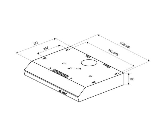 Вытяжка кухонная Pyramida UX 60 (380) B WH, изображение 6 Вытяжка кухонная Pyramida UX 60 (380) B WH, изображение 6