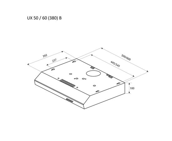 Вытяжка кухонная Pyramida UX 50 (380) B BR, изображение 6 Вытяжка кухонная Pyramida UX 50 (380) B BR, изображение 6
