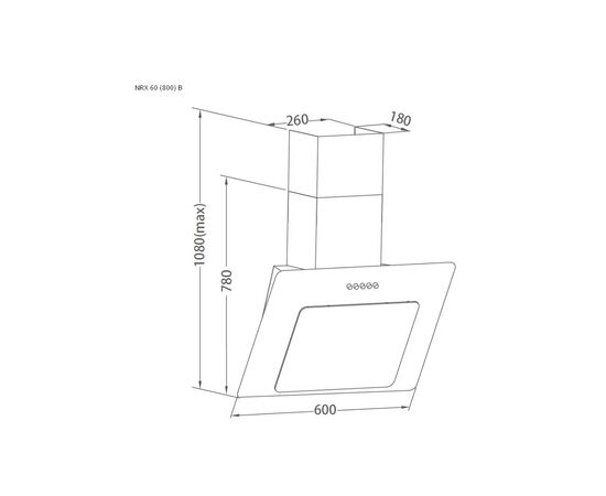 Вытяжка кухонная Pyramida NRX 60 (800) B XGBL, изображение 6 Вытяжка кухонная Pyramida NRX 60 (800) B XGBL, изображение 6