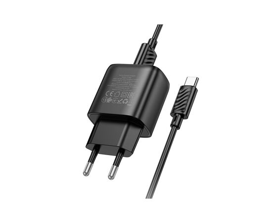 Зарядное устройство HOCO C140A Smart USB QC3.0 + cable USB to USB-C Black (6942007627825), изображение 4 Зарядное устройство HOCO C140A Smart USB QC3.0 + cable USB to USB-C Black (6942007627825), изображение 4