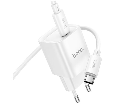 Зарядное устройство HOCO C146A Charm USB-C PD20W + cable USB-C to USB-C White (6942007630269), изображение 5