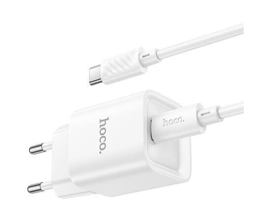 Зарядное устройство HOCO C146A Charm USB-C PD20W + cable USB-C to USB-C White (6942007630269), изображение 6