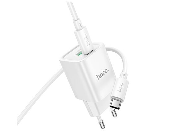 Зарядное устройство HOCO C149A Charm 1xUSB-C PD30W + 1xUSB QC3.0 + cable USB-C to USB-C White (6942007630351), изображение 5