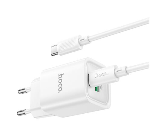 Зарядное устройство HOCO C149A Charm 1xUSB-C PD30W + 1xUSB QC3.0 + cable USB-C to USB-C White (6942007630351), изображение 6