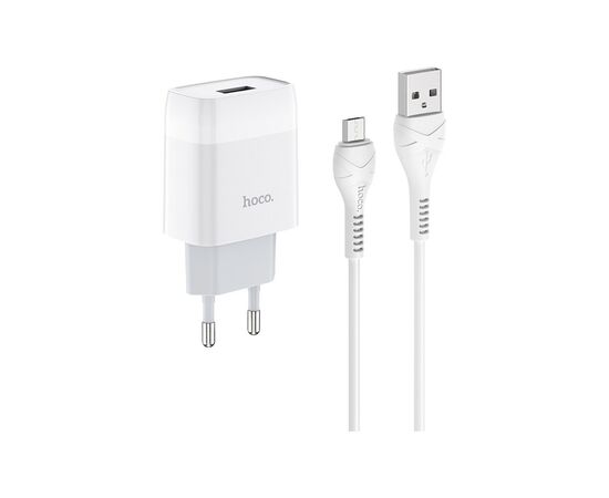 Зарядний пристрій HOCO C72A Glorious USB + cable Micro 10.5W White (6931474713001)