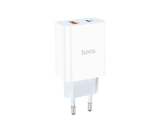 Зарядний пристрій HOCO C97A 1xUSB-C PD20W + 1xUSB QC3.0 White (6931474766076)