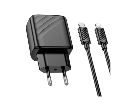 Зарядное устройство HOCO CS22A Value USB-C PD30W + cable USB-C to Lightning Black (6942007609920), изображение 2