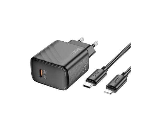 Зарядное устройство HOCO CS22A Value USB-C PD30W + cable USB-C to Lightning Black (6942007609920), изображение 3